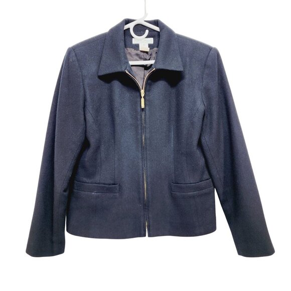 Stephanie Andrews blazer jacket Women's 100% Wool Size 4 Black Full Zip - Picture 1 of 8